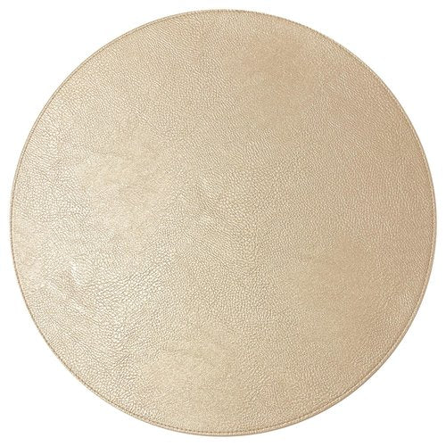 Homewear Placemats Set of 6 – Round 15” Faux Leather Table Mats for Dining, Heat Resistant & Non-Slip Washable Table, Indoor, Outdoor, Dining Table Set for 6, Modern Kitchen & Holiday Use, Champagne