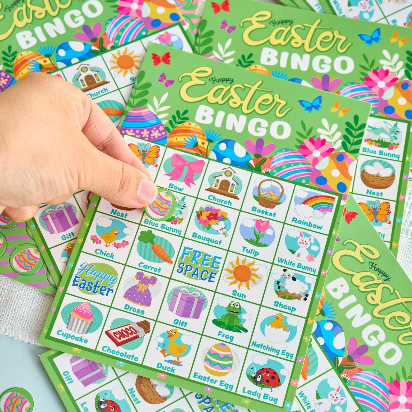 JOYIN 28 Players Easter Bingo Cards (5x5) for Easter Party Goodies Games, Kids School Classroom Gift, Indoor Family Activities, Basket Filler Stuffers