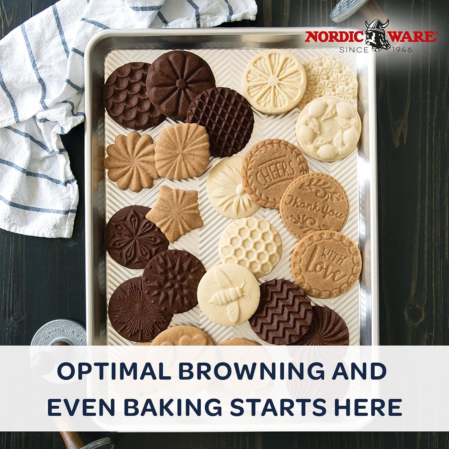 Nordic Ware Prism Half Sheet - Durable Metallic Baking Pan for Perfectly Even Cooking