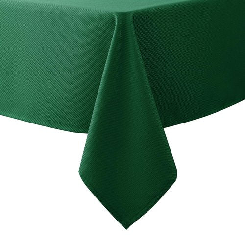 Biscaynebay Textured Fabric Christmas Rectangle Table Cloth 90x156 Inch, Hunter Green Water Resistant Tablecloths for Dining, Kitchen, Wedding and Parties etc. Machine Washable