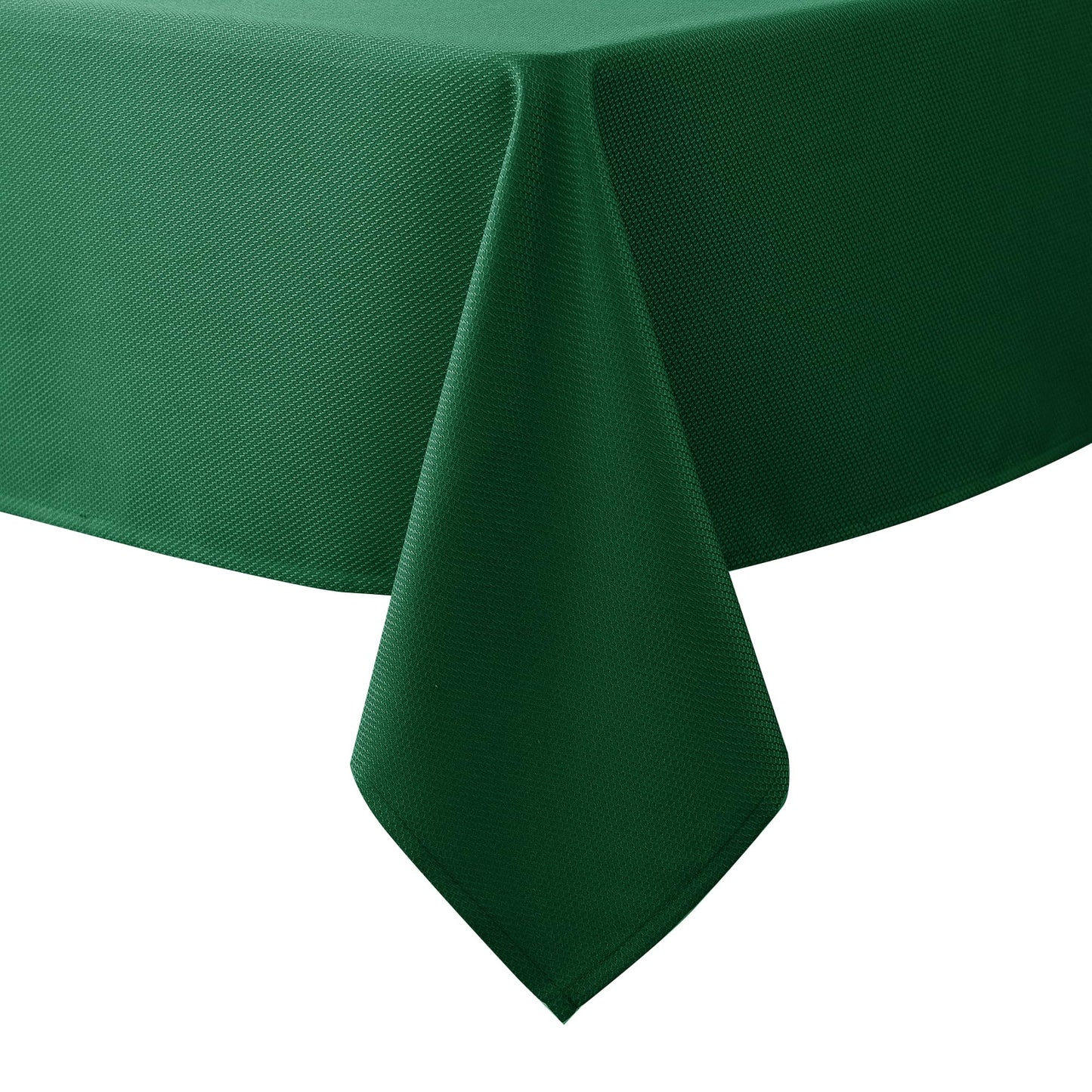 Biscaynebay Textured Fabric Christmas Rectangle Table Cloth 90x132 Inch, Hunter Green Water Resistant Tablecloths for Dining, Kitchen, Wedding and Parties etc. Machine Washable