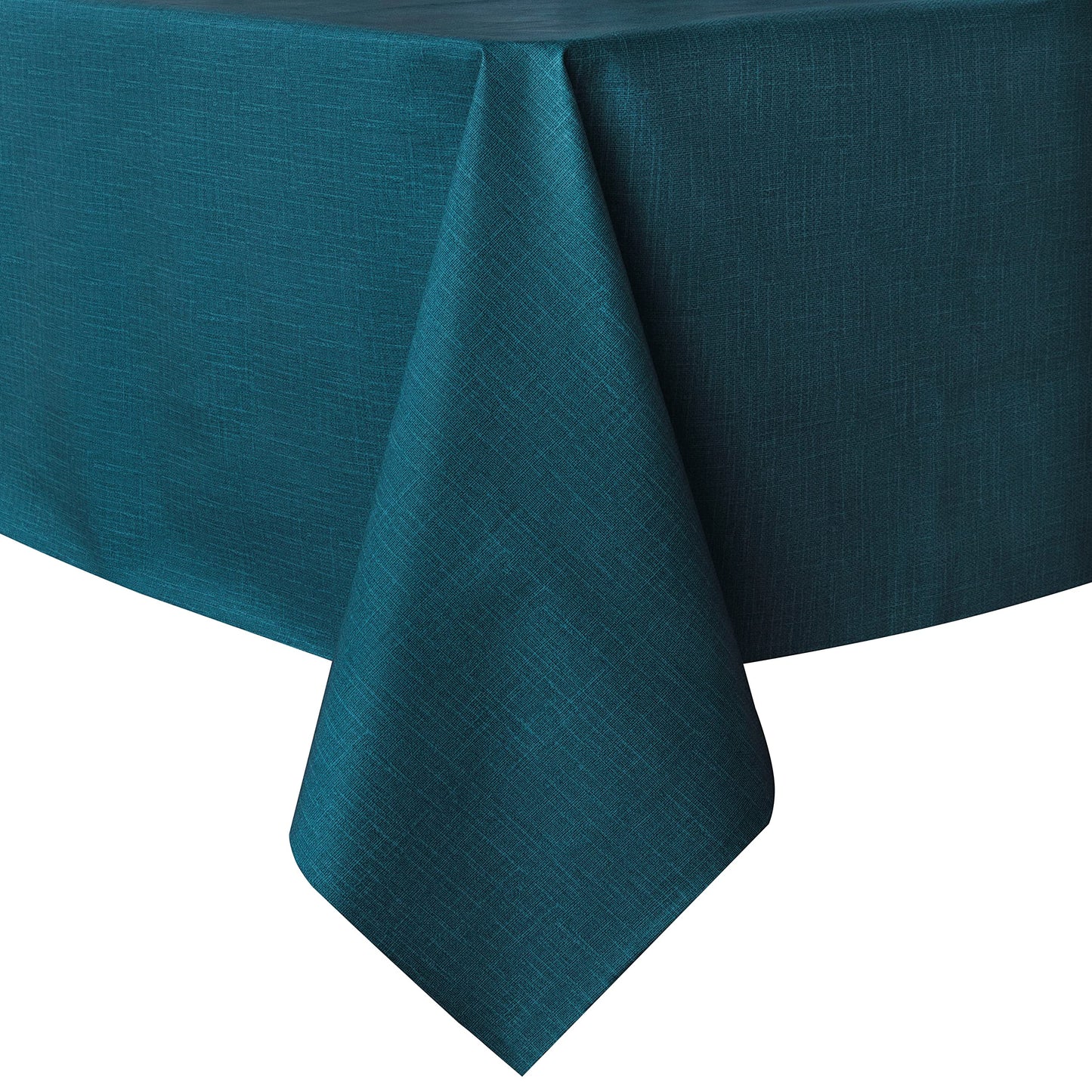 sancua 100% Waterproof Rectangle PVC Tablecloth - 60 x 84 Inch - Oil Proof Spill Proof Vinyl Table Cloth, Wipe Clean Table Cover for Dining Tables, Buffet Parties and Camping, Deep Teal