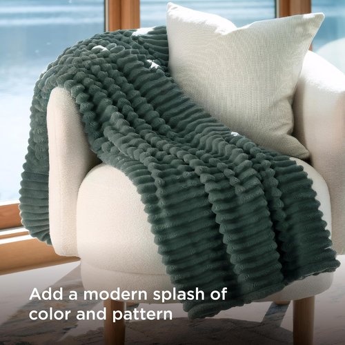 Bedsure GentleSoft Fleece Blanket - Cozy Mallard Green Throw for Couch, 60x80 Inches