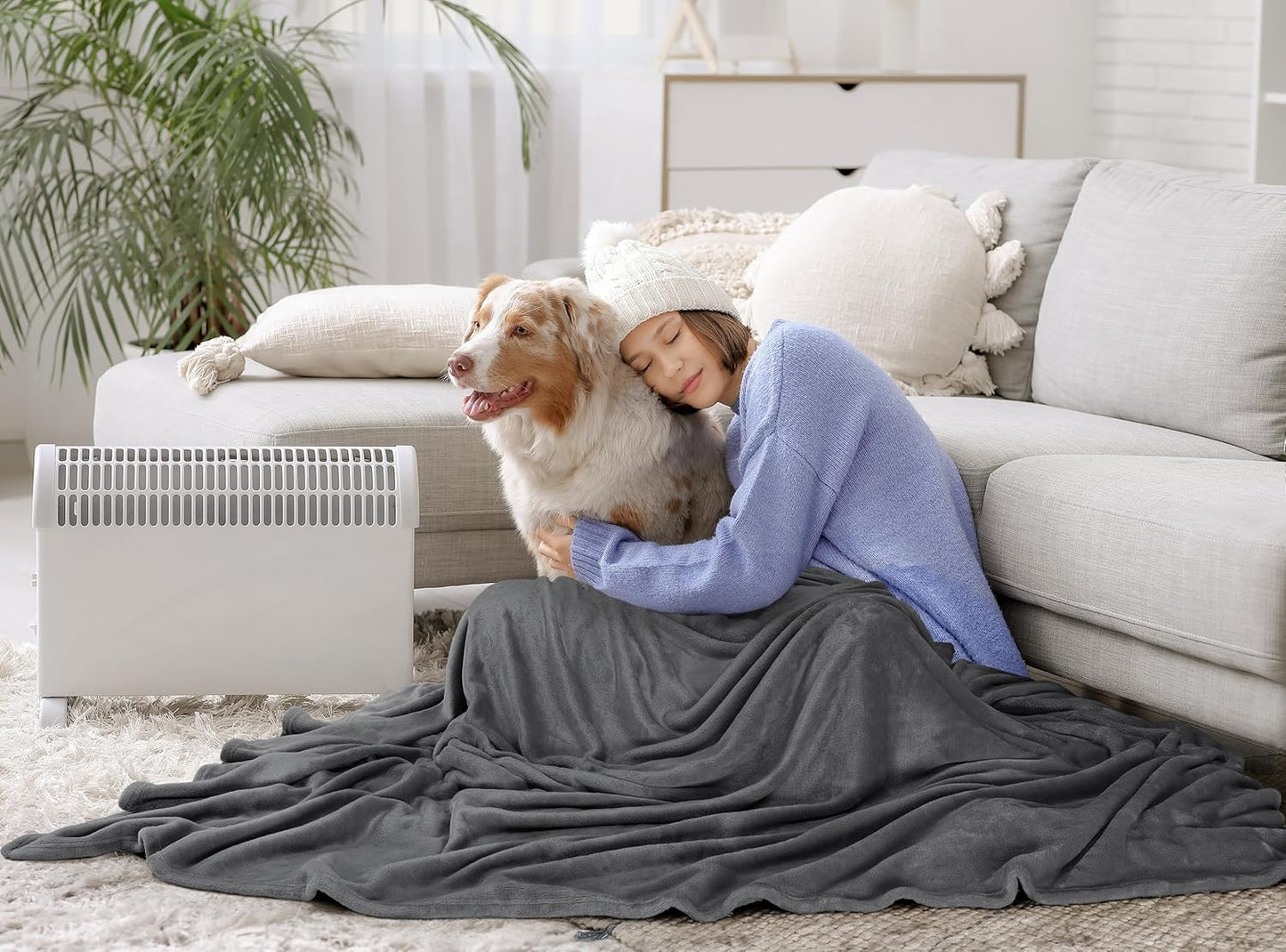 Utopia Bedding Fleece Blanket - Ultra Soft Grey Queen Size (90x90 Inches) | Lightweight & Cozy All-Season Home Decor Gift