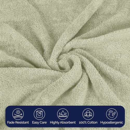 Elegant Comfort Premium Cotton Towel Set - 8-Piece Highly Absorbent Turkish Cotton | Mint Green