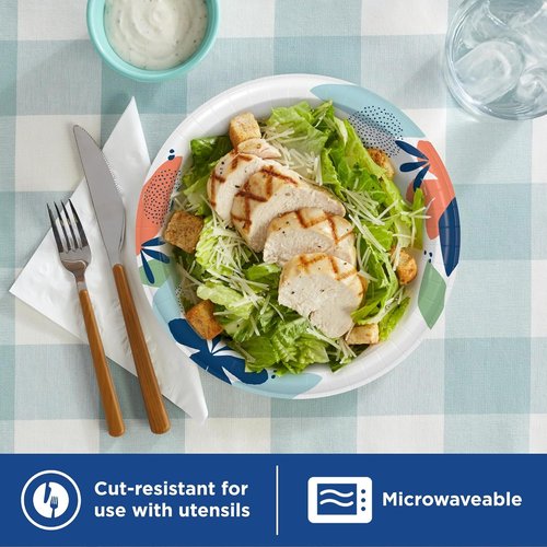 Dixie Medium Paper Plates - 8.5 Inch, 90 Count | Microwave-Safe & Soak-Proof, Durable Disposable Dinnerware