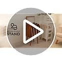2BHOME Warm Acacia Record Player Stand with Vinyl Storage - 2-Tier
