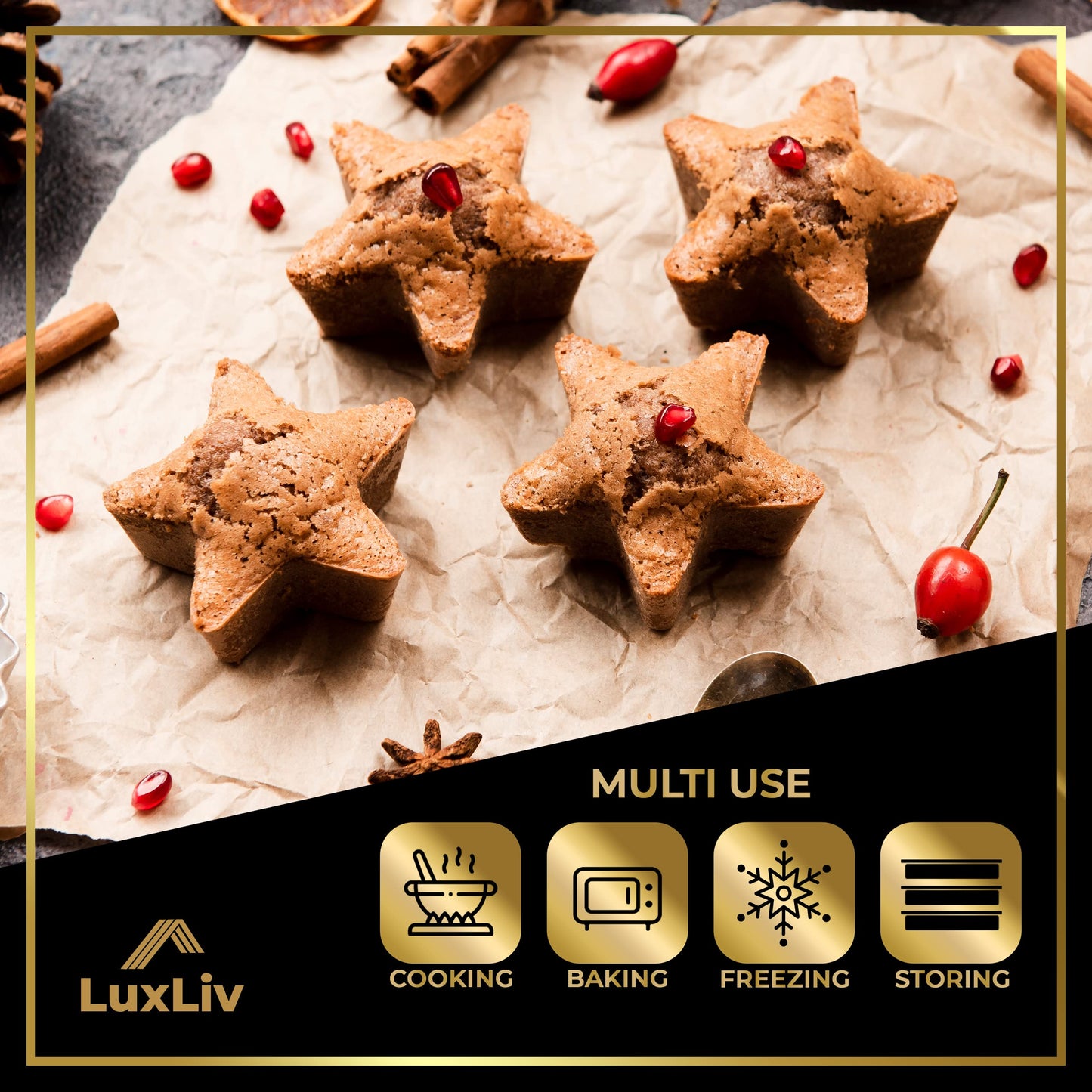LuxLiv® Unbleached Brown Parchment Paper Roll – Natural Non-Stick Baking Paper, Heavy Duty & Greaseproof, Oven & Air Fryer Safe Baking Roll for Cookies, Bread & Cooking – 30cm x 50m
