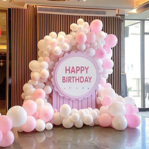 JOYIN 150 Pcs White Balloons, Different Sizes 18 12 10 5 Inch White Latex Balloon Arch Kit with Instruction for Birthday Decoration Party Graduation Wedding Holiday
