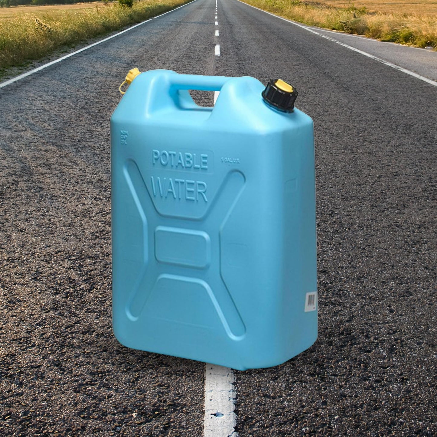 Scepter Water Can with Easy-Pour Spout for Camping/Emergency/Off-Road, 5 Gallon, Blue
