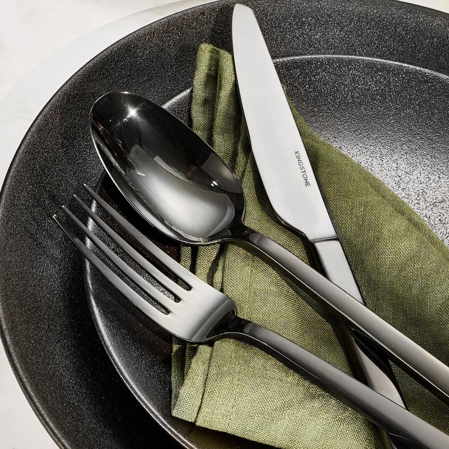 KINGSTONE Silverware Set, 60-Piece Flatware Cutlery Set Premium Stainless Steel, Service for 12, for Kitchen, Home, Wedding, Party, Mirror Polished and Dishwasher Safe