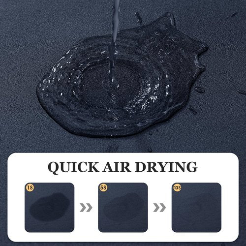 ACCUMTEK Toilet Rugs, Ultra Thin Absorbent Contour Bathroom Rugs for Toilet, Dry Quickly, Machine Washable, Upgrade Backing Non-Slip Bath Mat, Dark Blue/Solid/U-Shaped 24"x20"