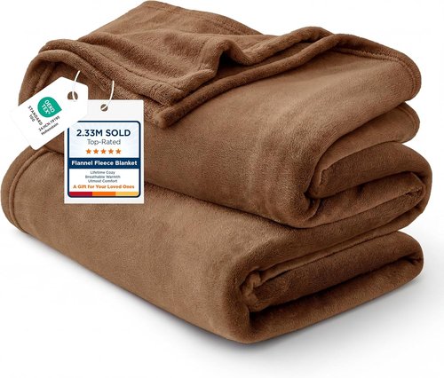 Bedsure GentleSoft King Size Fleece Blanket - Soft, Lightweight Plush Microfiber in Brown, 108x90 Inches
