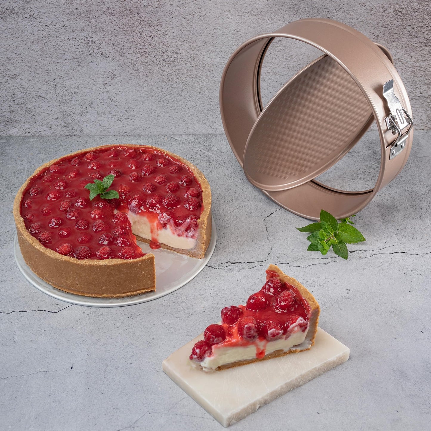HAPPIELS Non Toxic Nonstick 9 inch Springform Pan | 9'' Cheesecake Mold | Leakproof Spring-form Round Cake Pans | Nontoxic Non Stick Spring Form Pan for Baking | Spring-Form Pans Leak Proof