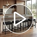 GRUSIGN Black 24 Inch Set of 2 Counter Height PU Leather Bar Stools with Footrest