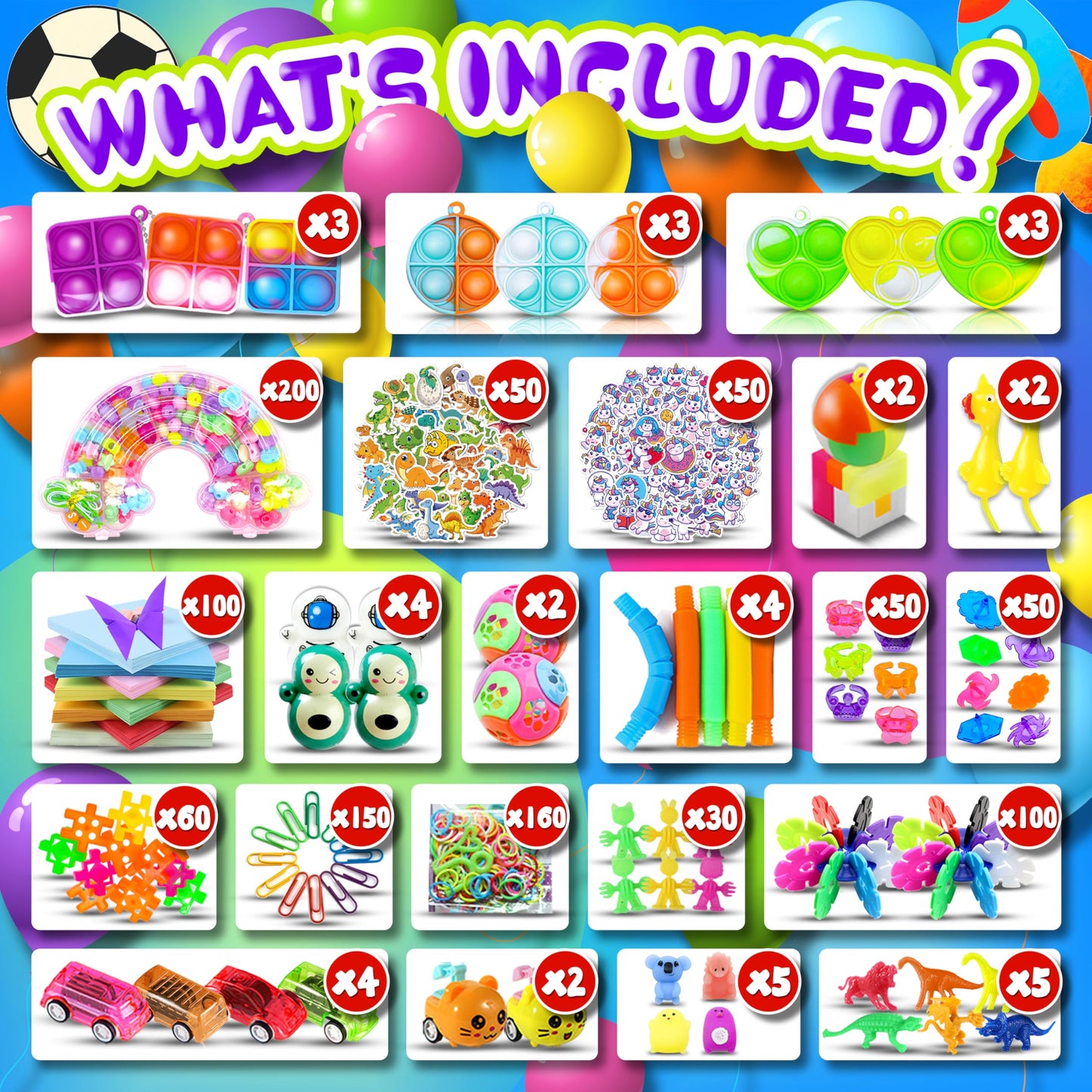 1000pcs Party Favors Goodie Bags for Kids, Fidget Toys Pack, Stocking Pinata Stuffers, Birthday Gifts, Classroom Prize, Treasure Box, Carnival Prizes, Easter Eggs Fillers