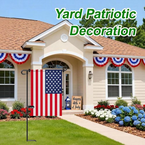 HOOSUN Garden Flag Stand - Wrought Iron Holder for 12.5x18 Inch Flags | Perfect for 4th of July Decor