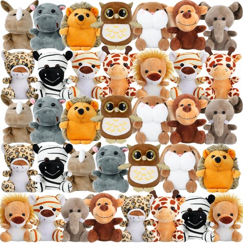 Arrozon 36 Pcs Small Stuffed Animals Bulk, Mini Plush Toys 4 Inch Tiny Stuffed Animals Cute Carnival Prizes Classroom Prizes Party Favor Toys