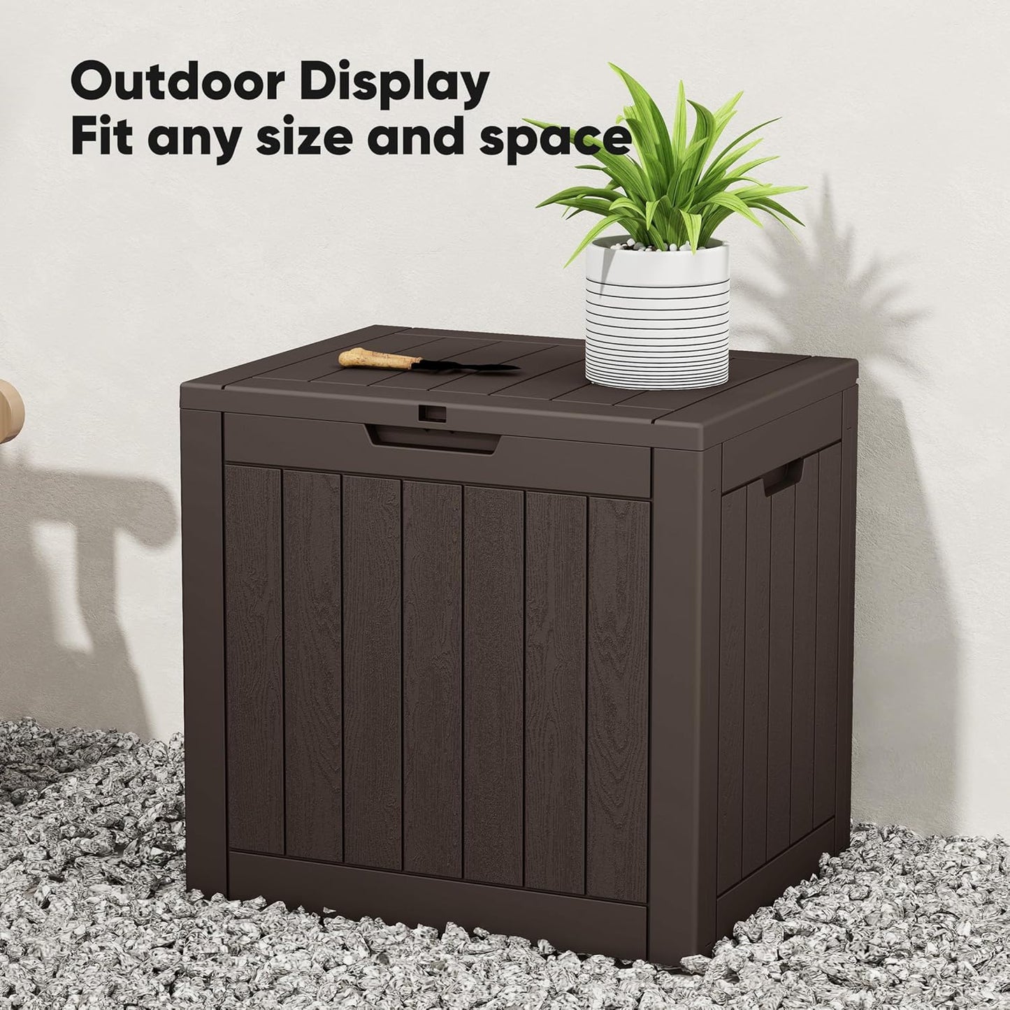 NEWBULIG 31 Gallon Deck Box - Weatherproof Resin Outdoor Storage for Secure Package Deliveries & Garden Use