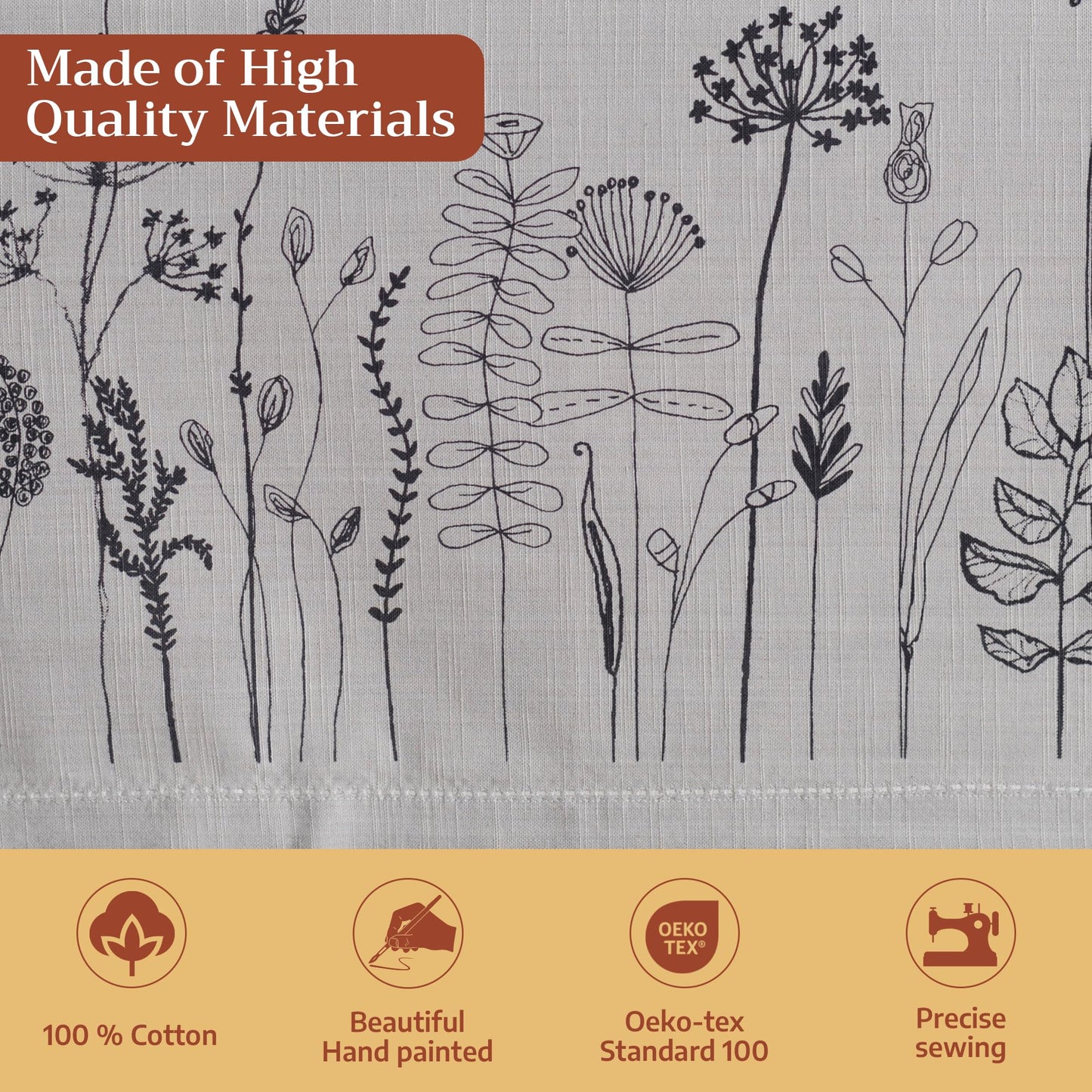 Maison d' Hermine Table Cloth Rectangle Table 100% Cotton 60 x 120 Inches Tablecloth Reusable Decorative for Dining Kitchen Room Farmhouse Home Gifts for Mothers Day Spring Summer - Flore