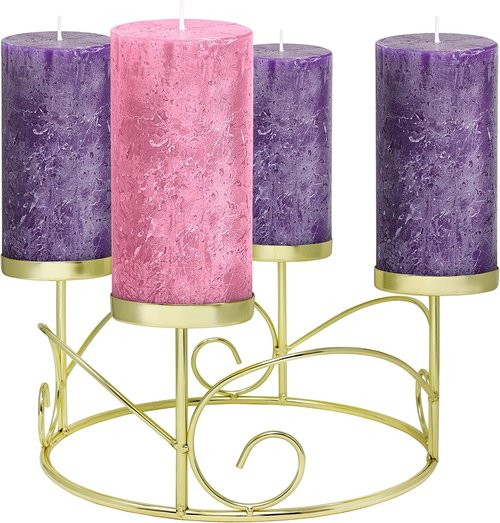 Advent Candle Set of 4 | Rustic Pillar Candles - Made in The USA for Advent Rings & Wreaths