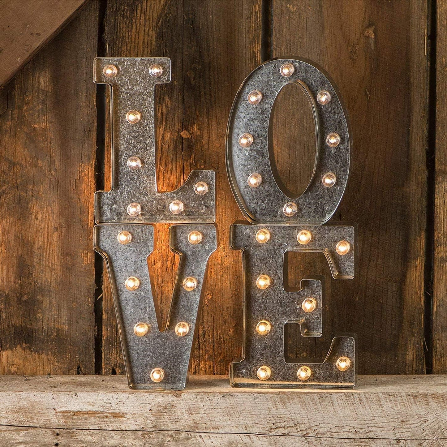 Silver Metal Marquee Letter J - 9.87” Tall Galvanized Decor for Events & Home