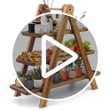 Brown Wooden 3-Tier Serving Tray Cupcake Stand with Collapsible Ladder - 17.2 x 5.5 Inches