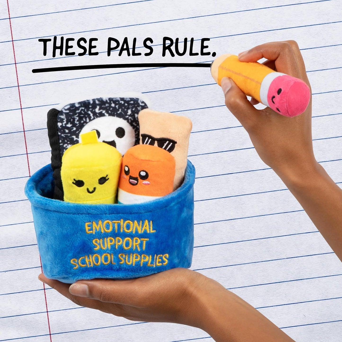 Relatable Emotional Support Plush Toys - Cute Stuffed Animals & Squishy Gifts | 5 Plushies with Basket