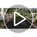 5x7 Rectangular Scalloped Jute Outdoor Rug - Black, Washable Patio Rug