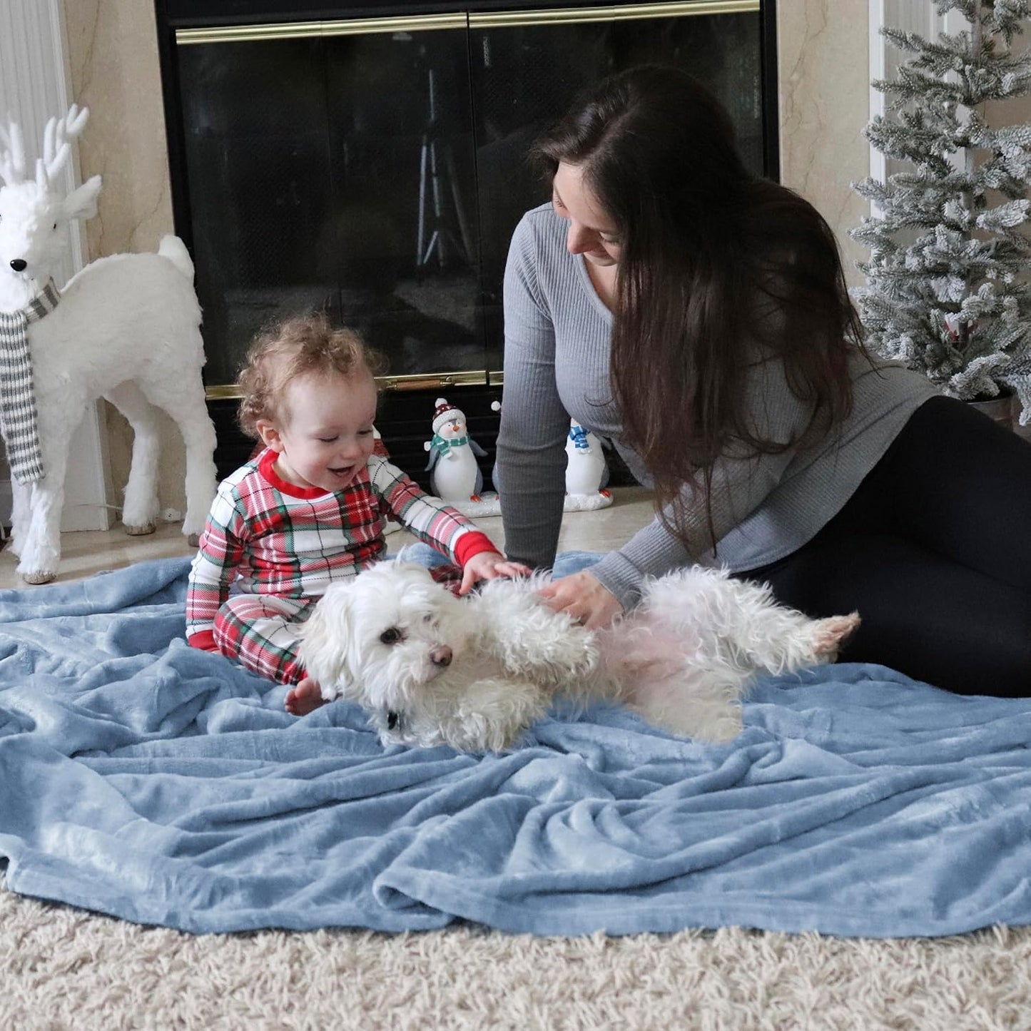Bedsure GentleSoft Fleece King Size Blanket - Soft, Lightweight, Plush Microfiber in Light Blue, 108x90 Inches