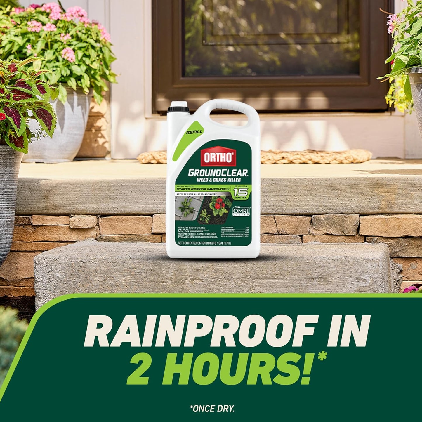 Ortho GroundClear Weed & Grass Killer Refill - Effectively Eliminates Dandelions, Crabgrass & More | 1 Gallon