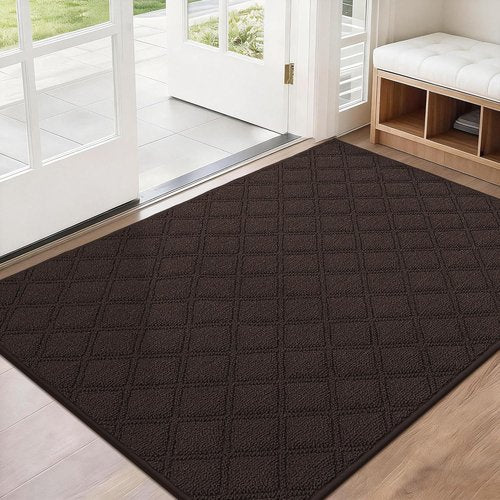 BEQHAUSE Dirt Trapper Door Mat - Non-Slip, Washable, Absorbent Entrance Mat | 32" x 48", Brown