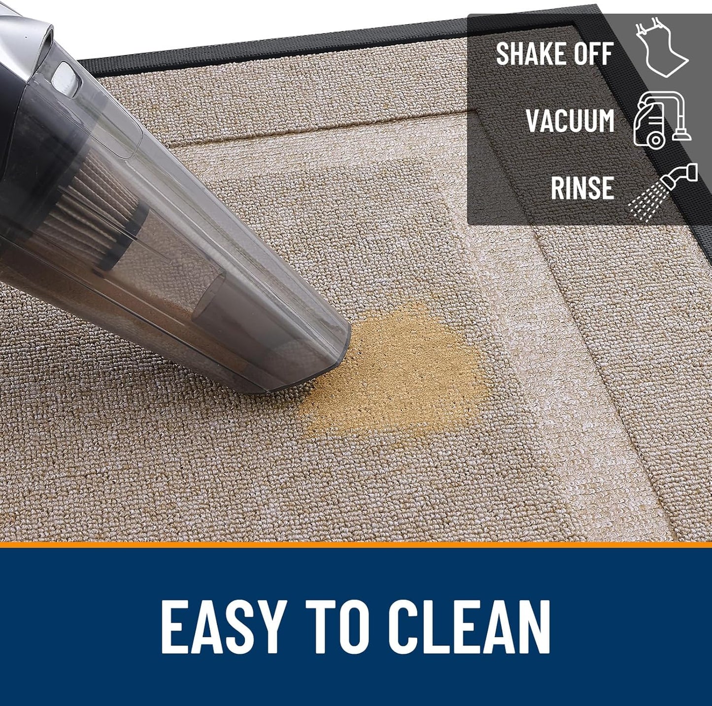 OLANLY Waterproof Front Door Mat - All-Season Indoor/Outdoor Doormat | Sturdy Natural Rubber, 29.5x17, Camel