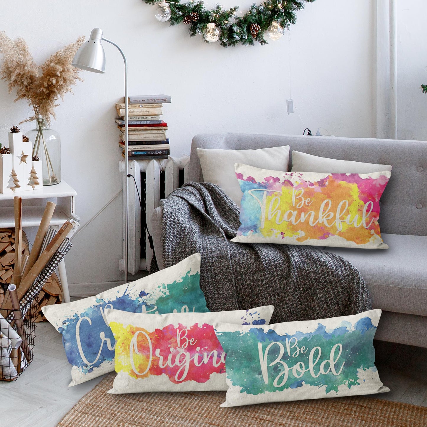 Ursar Inspiring Saying Quote Motivational Phrases Throw Pillow Case, 12 x 20 Inch Set of 6, Gifts Nursery Child Classroom Decoration, Pillows Cover for Sofa Couch Bed, Child Room Decor