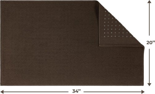 Cotton Paradise 100% Cotton Bath Mat - Soft, Absorbent, Quick-Dry | 20x34 Inch, Brown