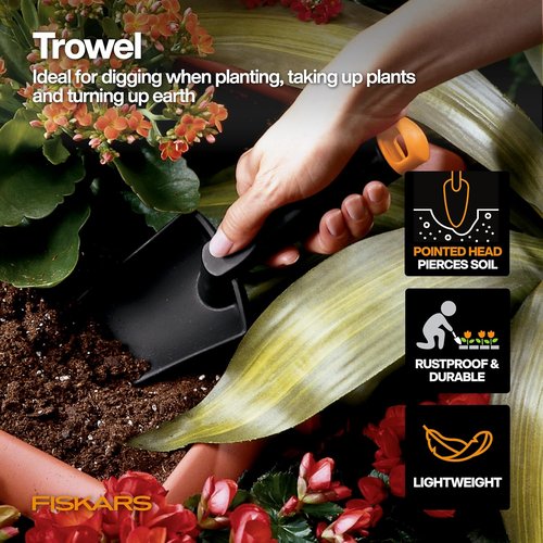 Fiskars Hand Trowel - Durable Fiber Composite Gardening Tool with Hang Hole | Perfect for Lawn Care