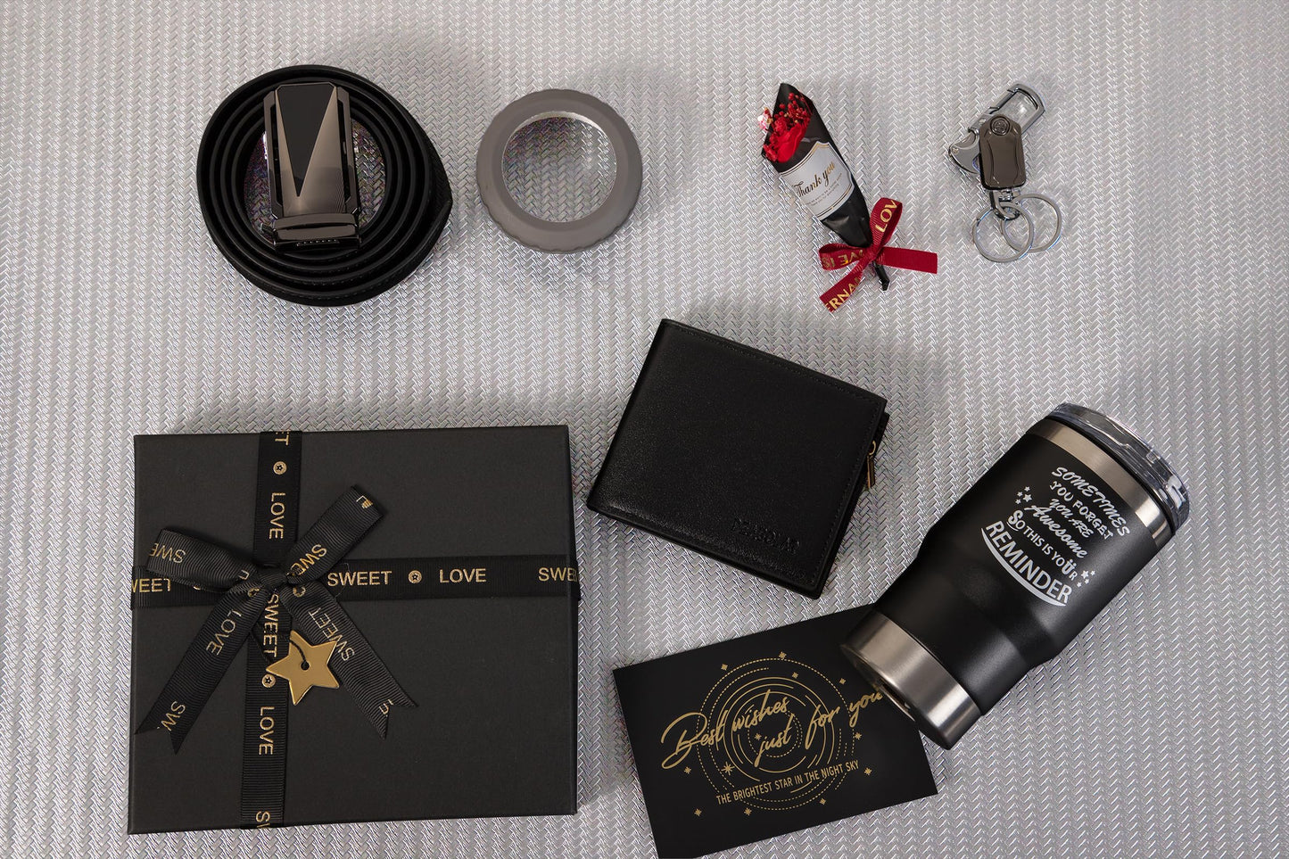 Birthday Gifts for Men Who Have Everything, Premium Gift Baskets for Men, Birthday Gift Basket for Him, Ideal Gifts for Dad, Boyfriend, Husband, Brother, Manual, Black