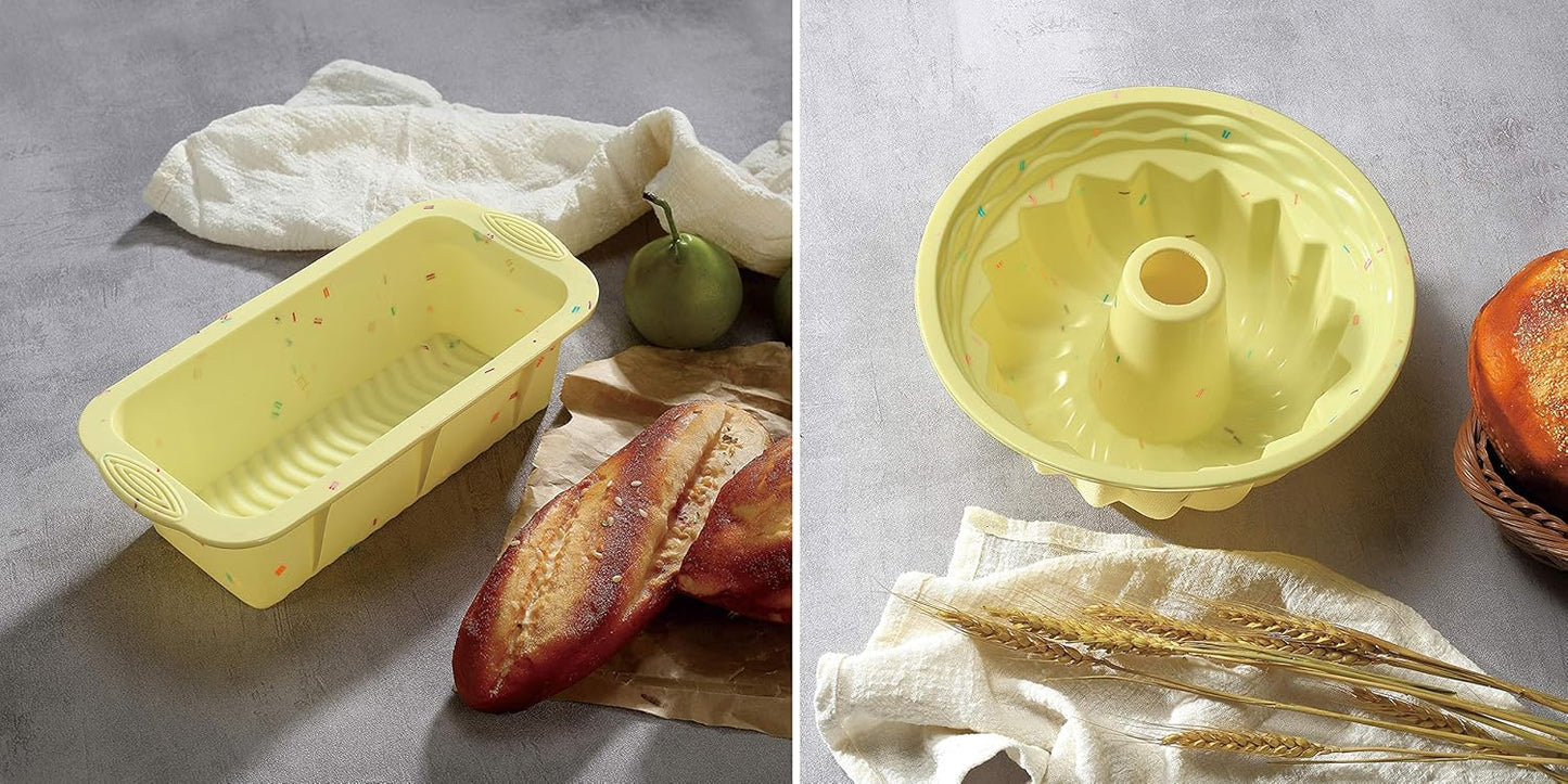 Skiennix 46PCS Silicone Bakeware Set - Versatile Molds for Baking Cakes, Muffins, Donuts & Cupcakes