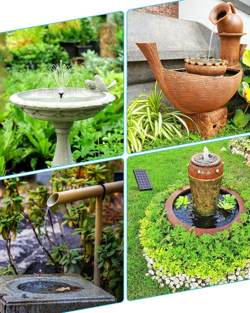 Biling Solar Fountain - Outdoor Water Pump with Solar Panel Kit for Bird Baths & Small Ponds