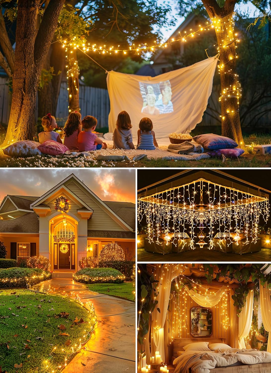 Skiennix 2 Pack Fairy Lights - 5Ft 60 LEDs Battery Operated Twinkle Lights with Remote | Warm White Copper Wire for Indoor/Outdoor Decor