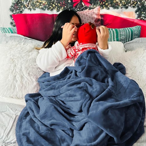 Bedsure GentleSoft Fleece Bed Blanket - Soft, Lightweight, Plush Cozy Luxury in Mineral Blue | 84x90 Inches