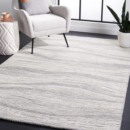 SAFAVIEH Metro Collection 3' x 5' GreyIvory MET995F Handmade Premium Wool Living Room Bedroom Entryway Accent Rug