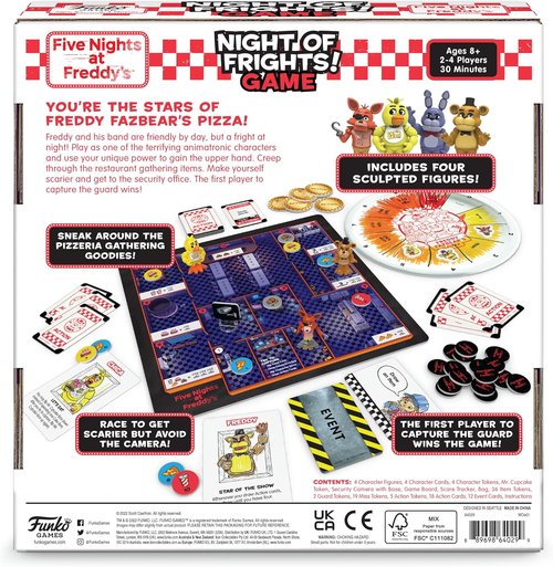 Funko Games Five Nights at Freddy's Night of Frights! Board Game - 4 Sculpted Figures | 2-4 Players, Ages 8+