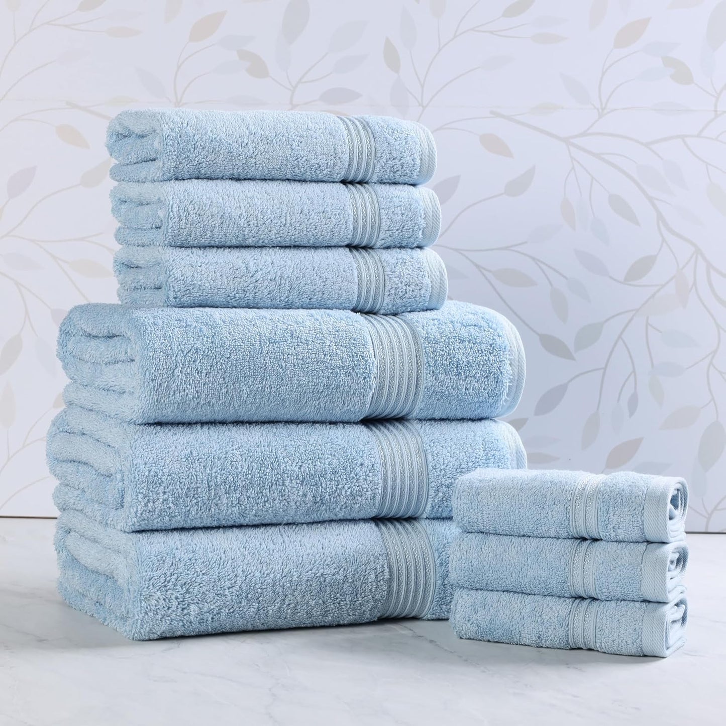 Superior Egyptian Cotton 6-Piece Towel Set, Bathroom Essentials, Towels For Bathroom, Apartment, Airbnb, Guest Bath, Face, Hand, Bath Towels, Washcloths, Absorbent, Fast Drying, Royal Purple