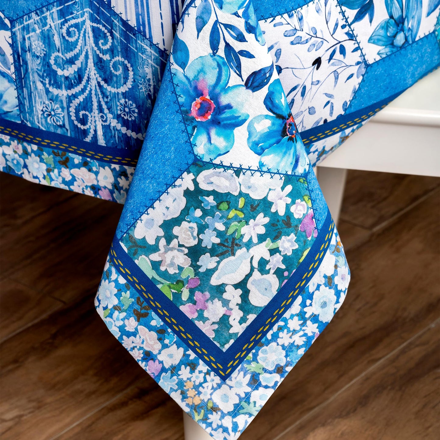 Maison d' Hermine Table Cloth Square Table 100% Cotton 54 x 54 Inches Tablecloth Reusable Decorative for Dining Kitchen Room Farmhouse Home Gifts for Mothers Day Spring Summer - Summer Blues