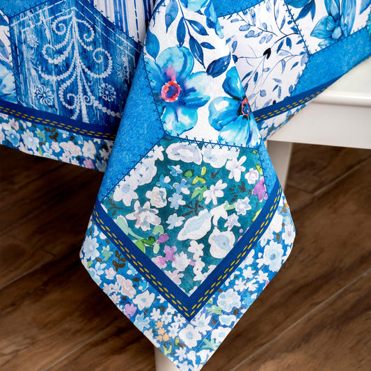 Maison d' Hermine Table Cloth Rectangle Table 100% Cotton 60 x 108 Inches Tablecloth Reusable Decorative for Dining Kitchen Room Farmhouse Home Gifts for Mothers Day Spring Summer - Summer Blues