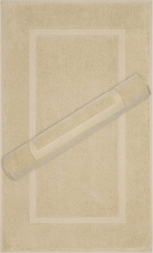 Cotton Paradise 100% Cotton Bath Mats - Soft, Absorbent, Quick-Dry Set of 2 | 20x34 Inches, Beige