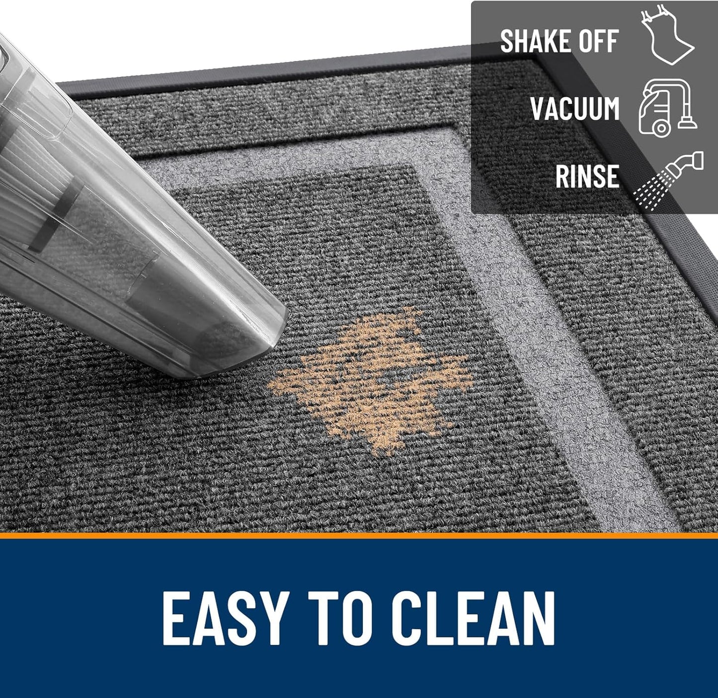 OLANLY Indoor Outdoor Front Door Mat - Waterproof, All-Weather, Easy Clean | 35x23, Dark Grey