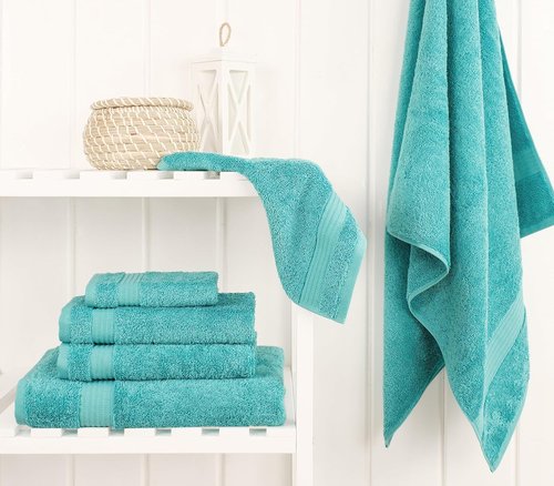 Cotton Paradise 6-Piece Towel Set - 100% Soft Absorbent Turkish Towels | Turquoise Bath Towels, Hand Towels & Washcloths