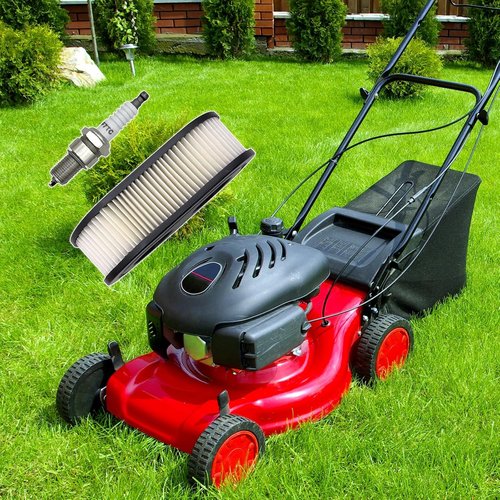 593260 Air Filter & Spark Plug - Compatible with Troy-Bilt Lawn Mowers TB110, TB115, TB200